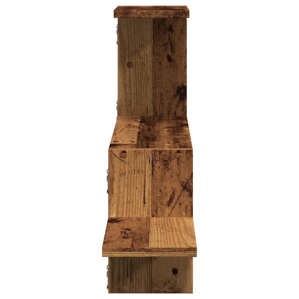 væghængt 104x15x49 cm konstrueret træ gammelt træ-look
