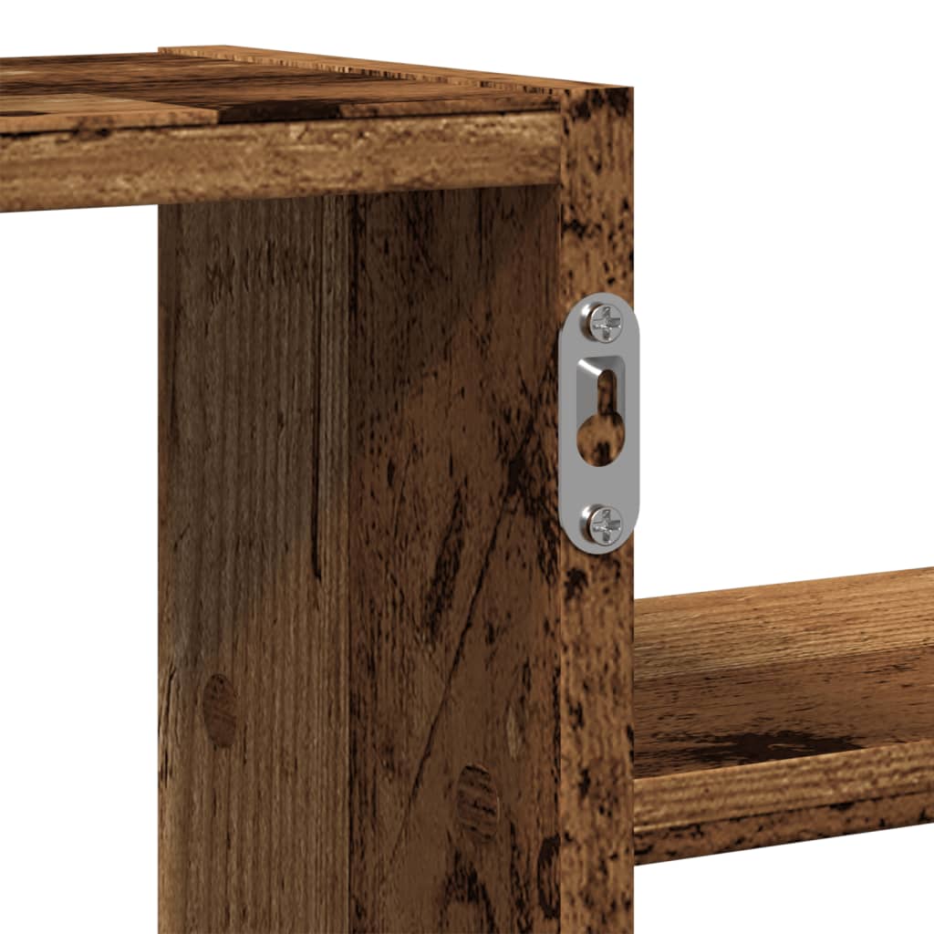 væghængt 104x15x49 cm konstrueret træ gammelt træ-look