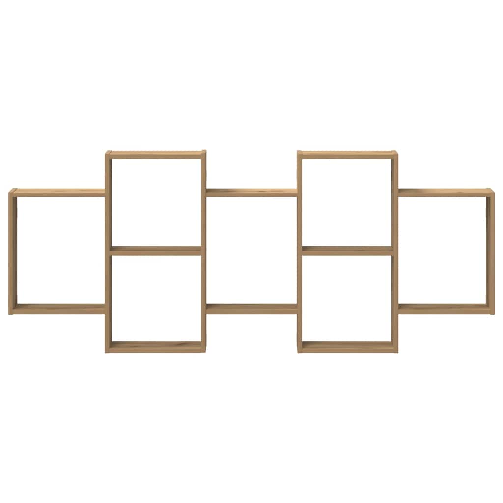 væghylde 159x18x65 cm konstrueret træ egetræsfarve