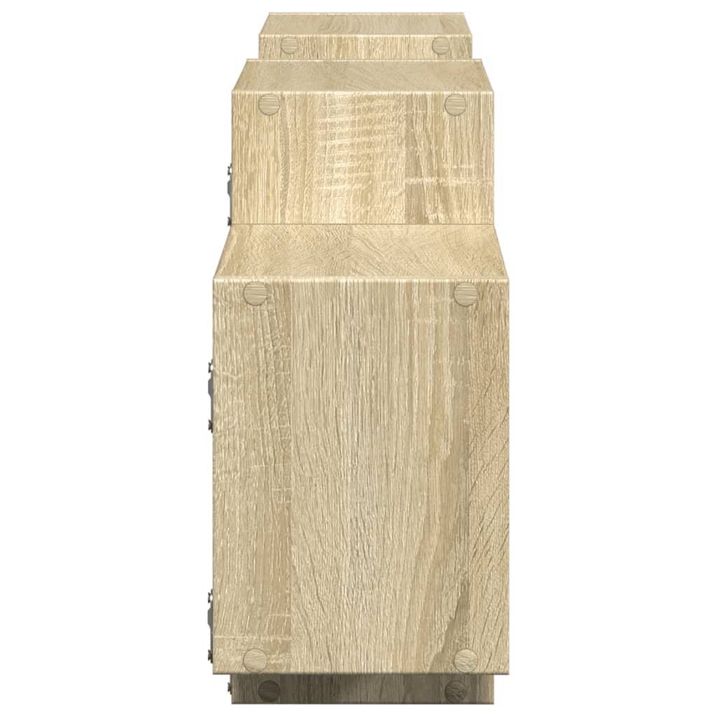 væghylde 129x18x42 cm konstrueret træ sonoma-eg