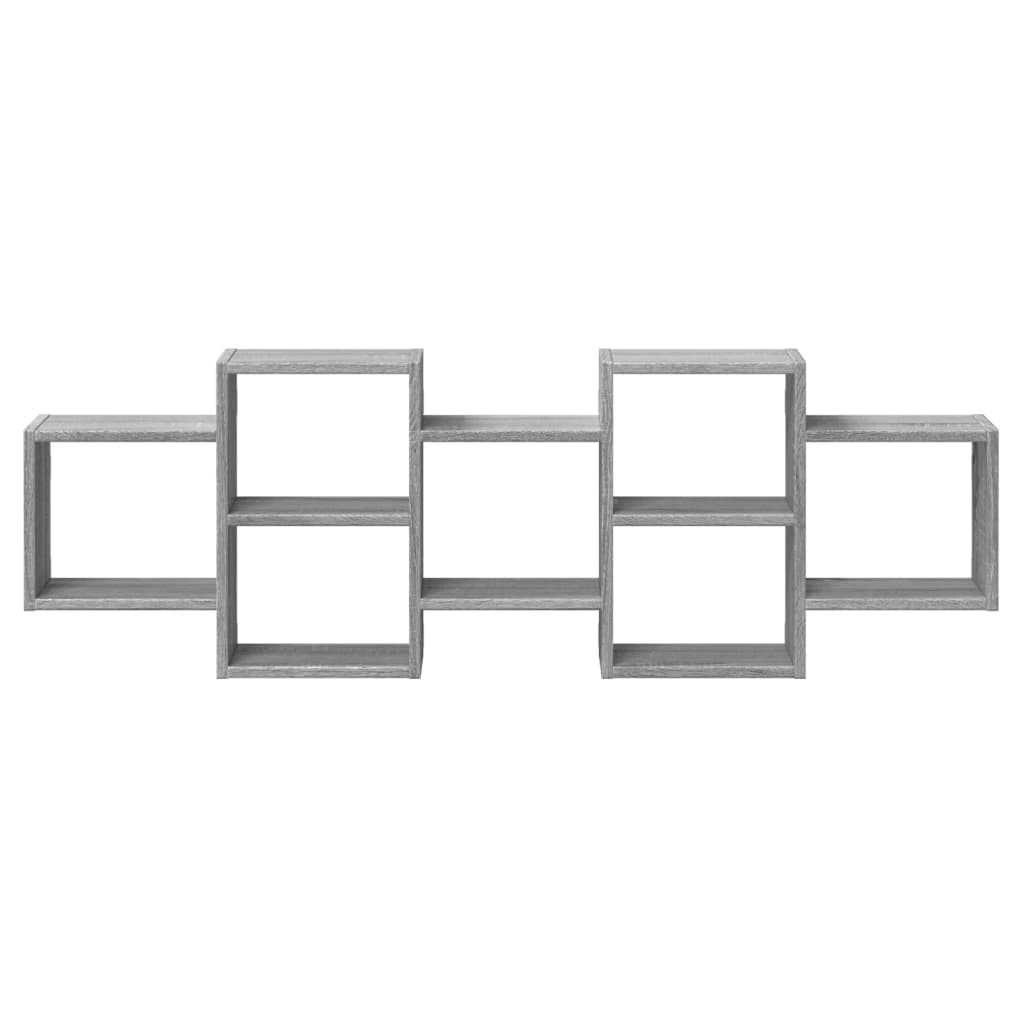 væghylde 129x18x42 cm konstrueret træ grå sonoma-eg