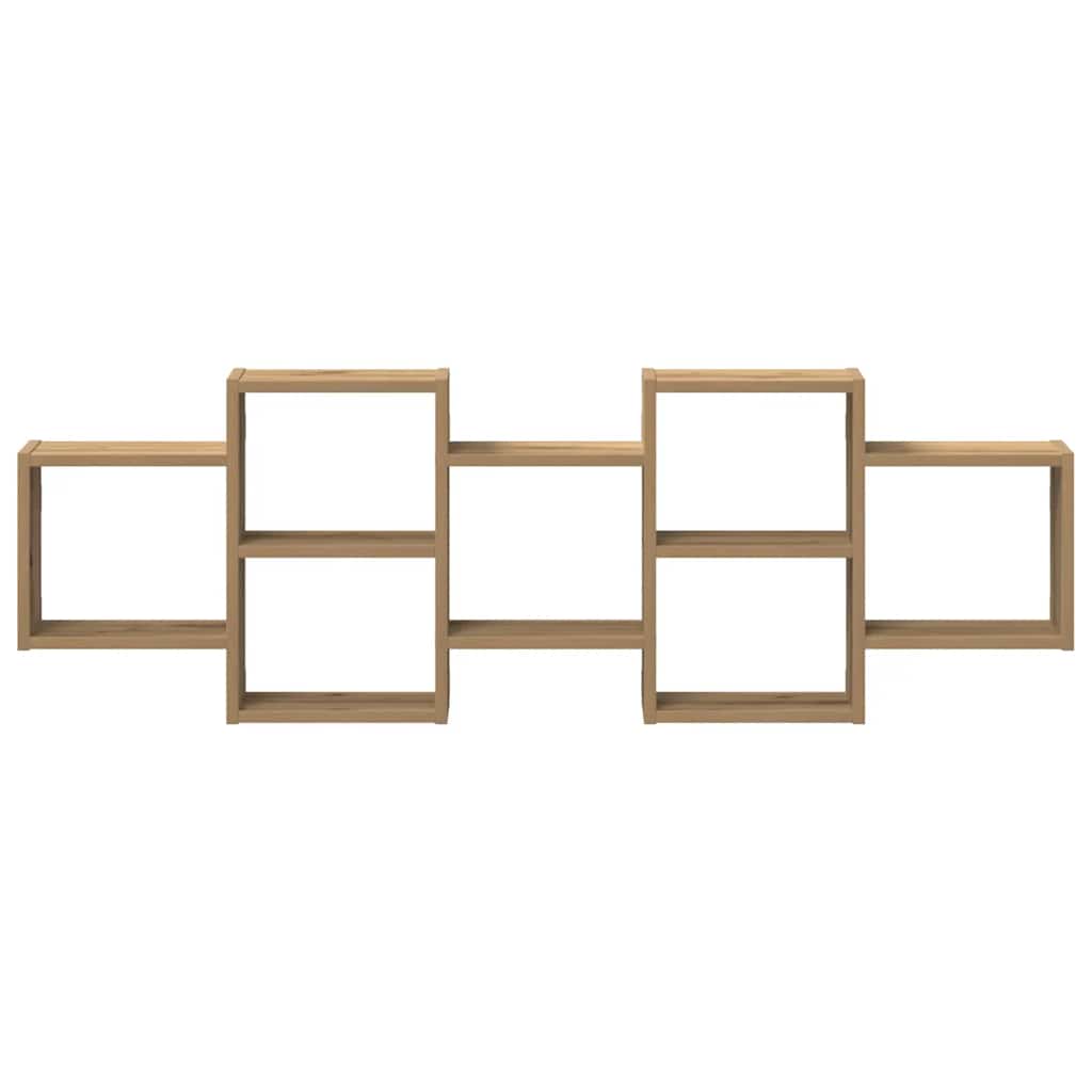 væghylde 129x18x42 cm konstrueret træ egetræsfarve