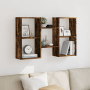 væghylde 96x18x60 cm konstrueret træ røget egetræsfarve