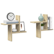 væghængte hylder 2 stk. 38x12x38 cm konstrueret træ sonoma-eg