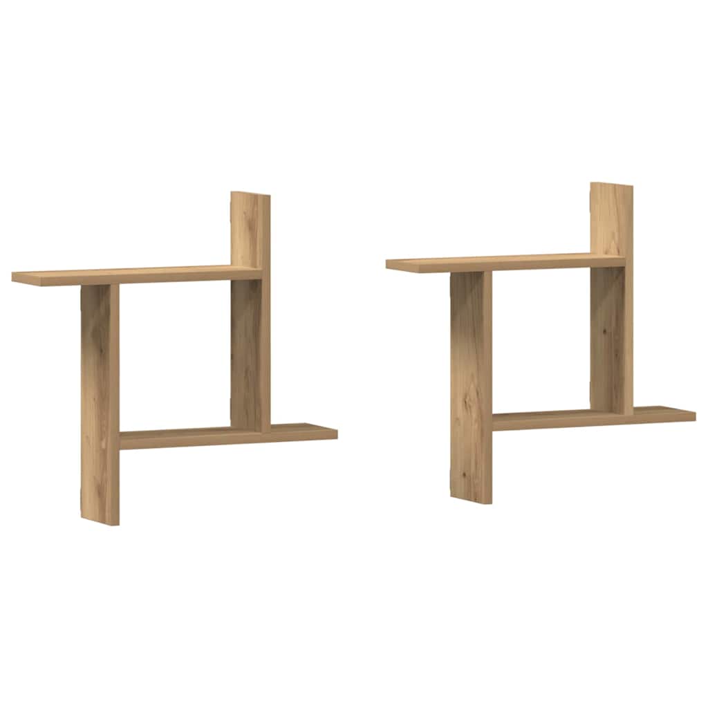 plantestativer 2 stk. 50x12x50 cm konstrueret træ egetræsfarve