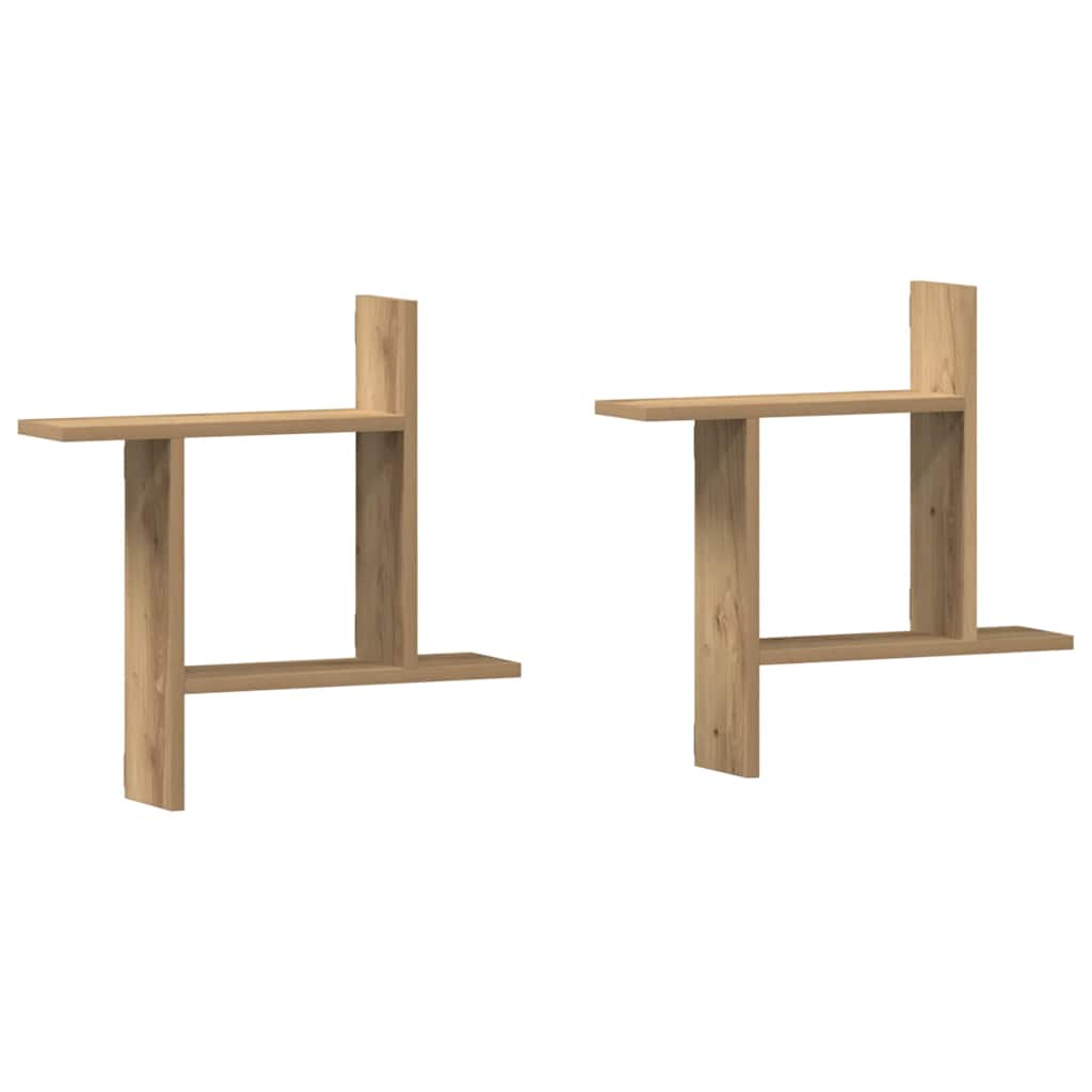 plantestativer 2 stk. 50x12x50 cm konstrueret træ egetræsfarve