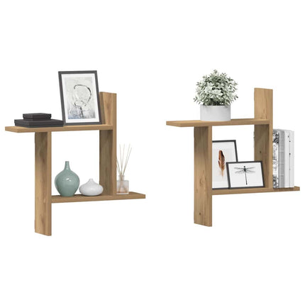 plantestativer 2 stk. 50x12x50 cm konstrueret træ egetræsfarve