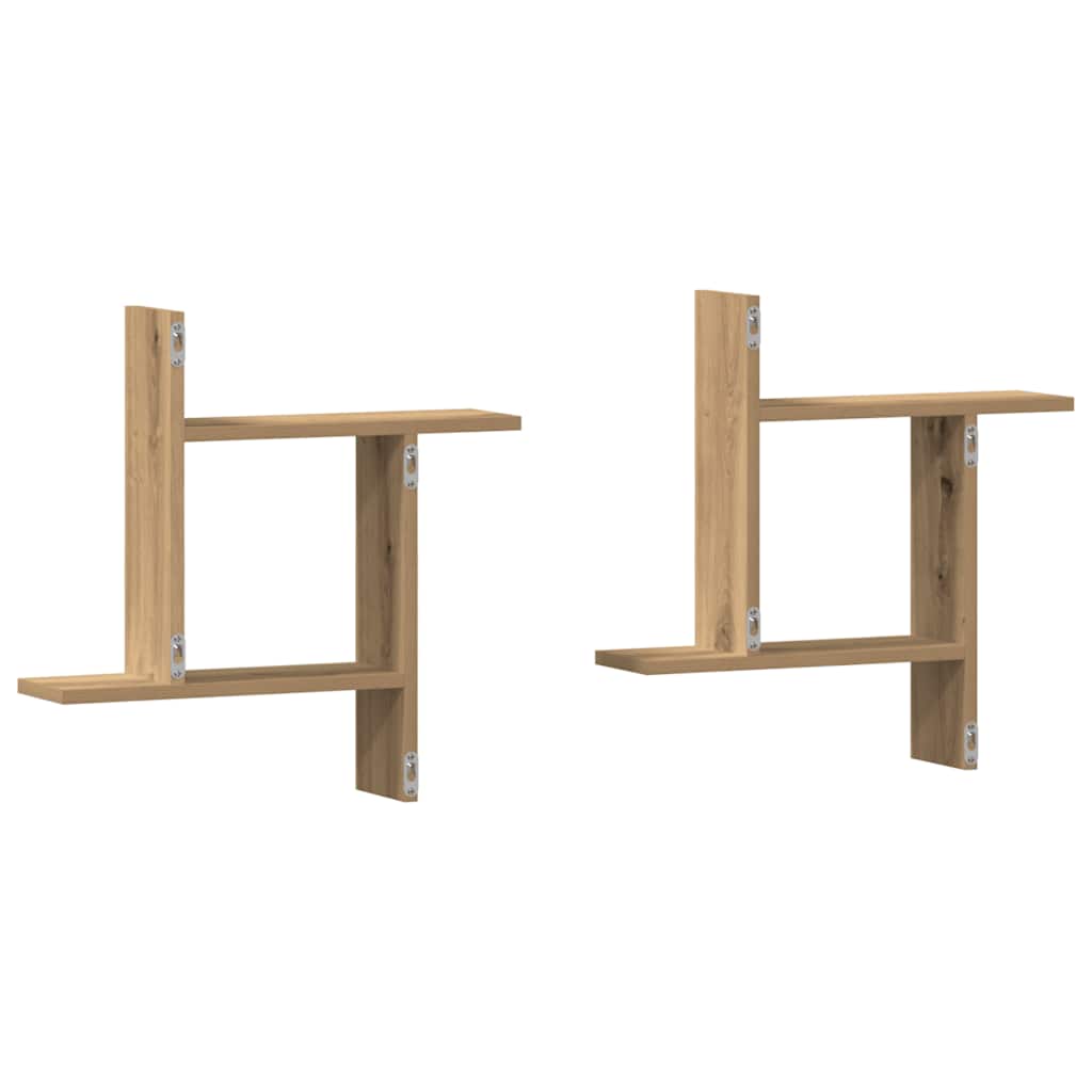 plantestativer 2 stk. 50x12x50 cm konstrueret træ egetræsfarve