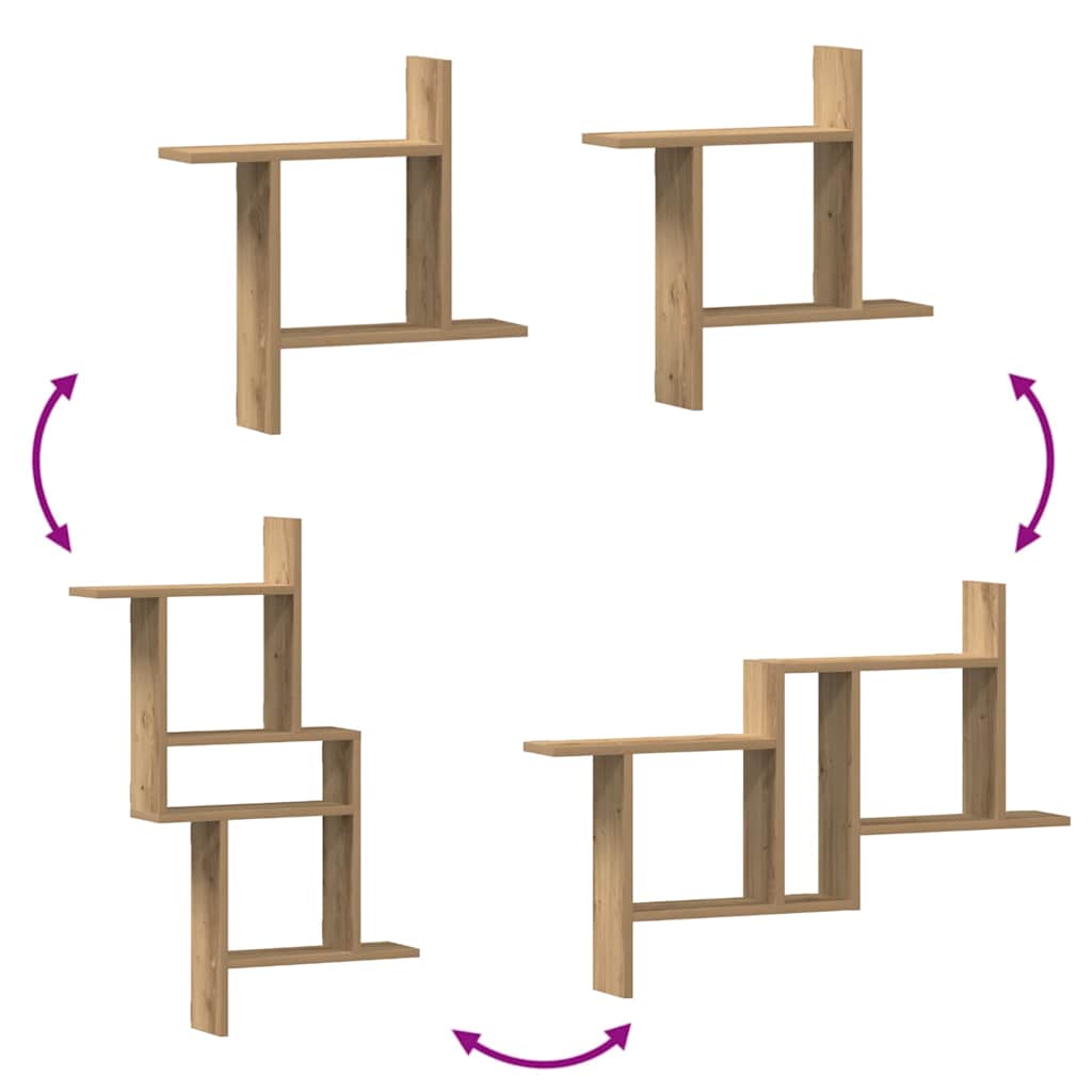 plantestativer 2 stk. 50x12x50 cm konstrueret træ egetræsfarve