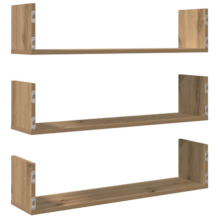plantestativer 3 stk. 80x18x18 cm konstrueret træ egetræsfarve