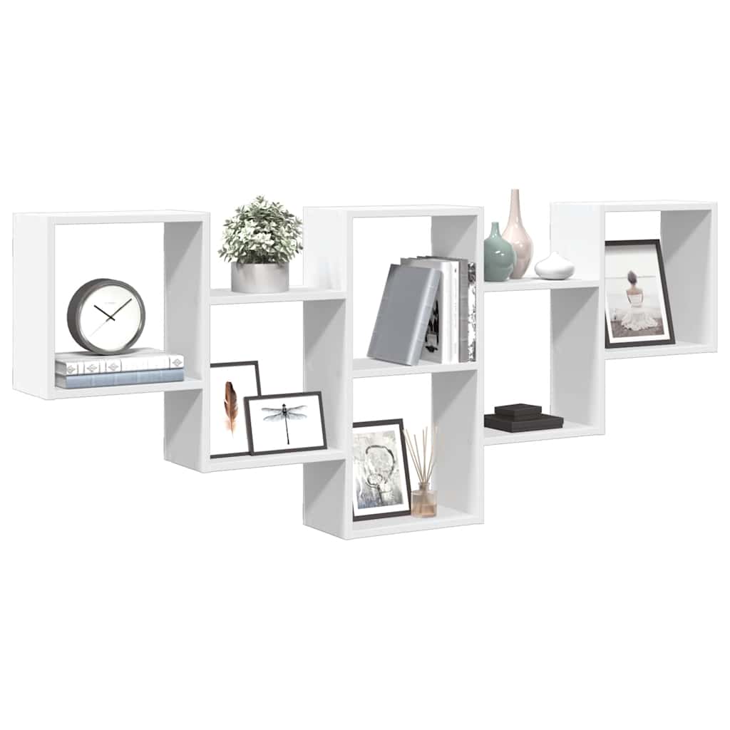 væghylde 159x18x66 cm konstrueret træ hvid