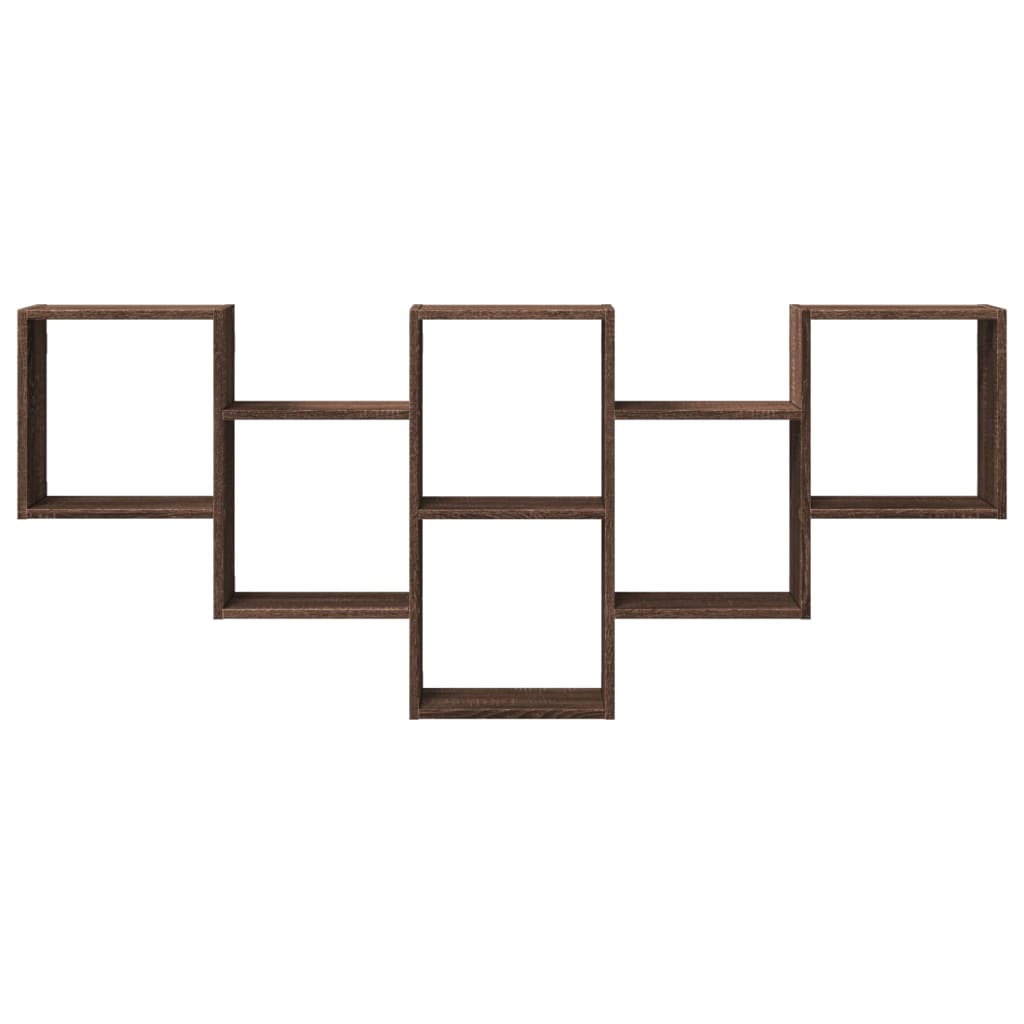 væghylde 159x18x66 cm konstrueret træ brun egetræsfarve