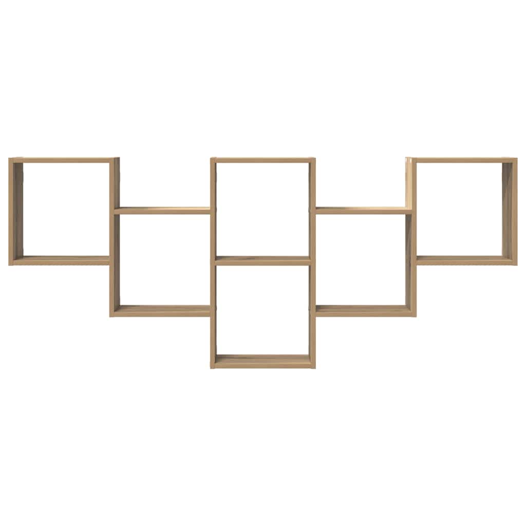 væghylde 159x18x66 cm konstrueret træ egetræsfarve