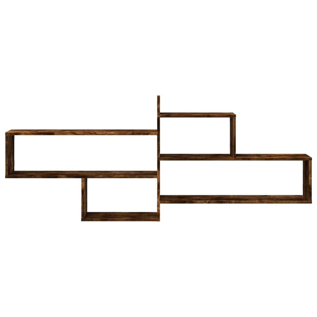 væghylde 167,5x18x68 cm konstrueret træ røget egetræsfinish