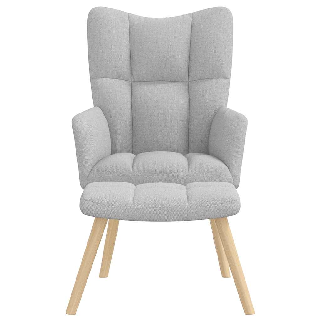 lænestol med fodskammel stof skygrå