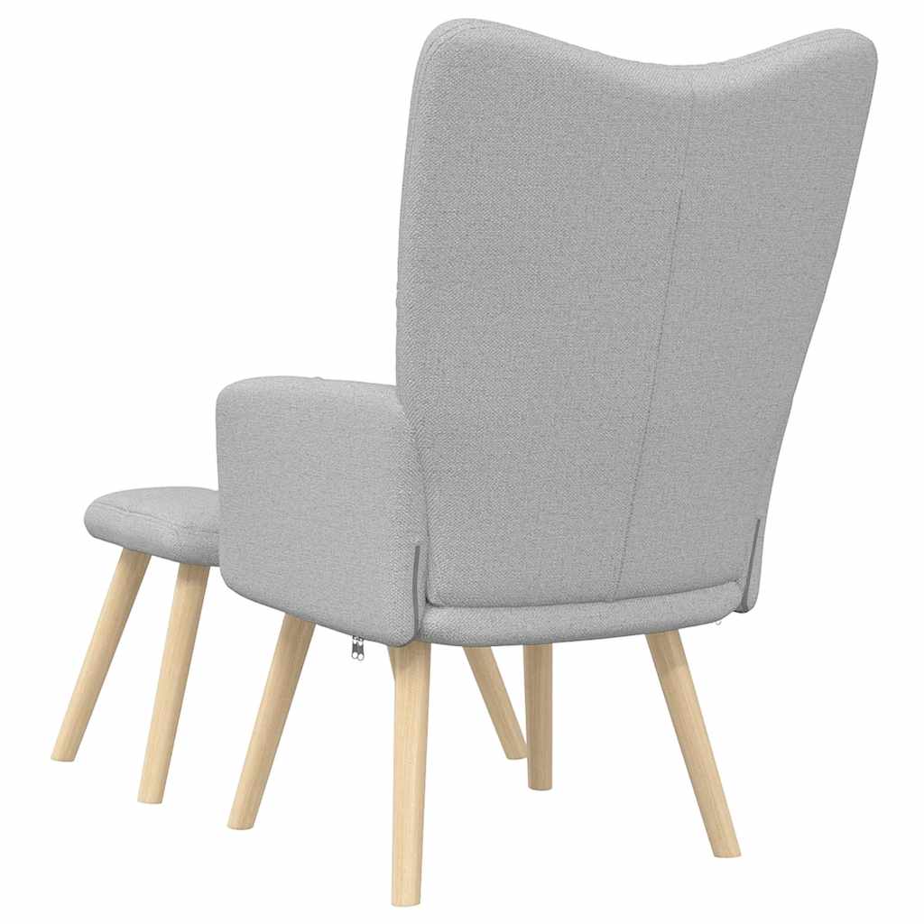 lænestol med fodskammel stof skygrå