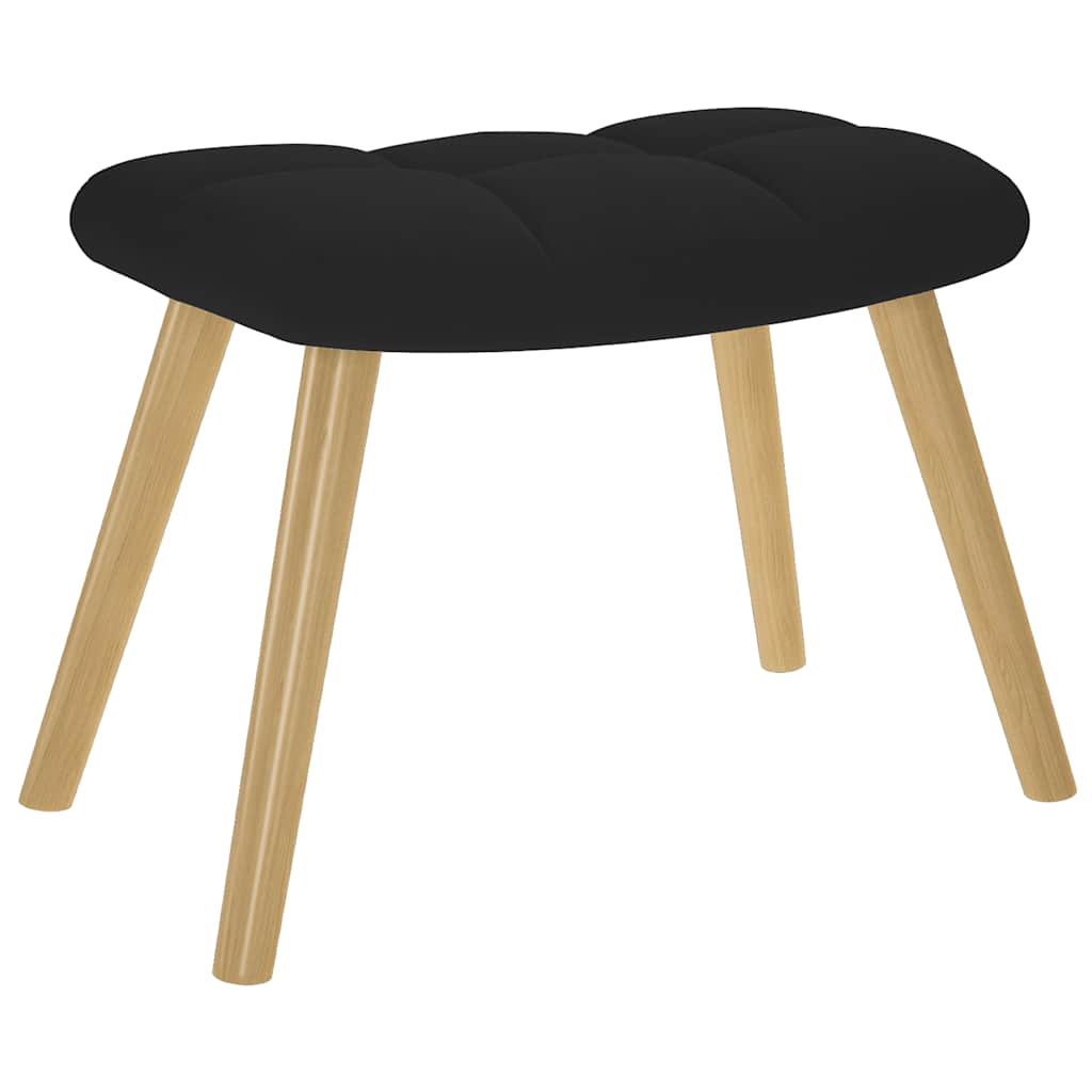 lænestol med fodskammel stof sort