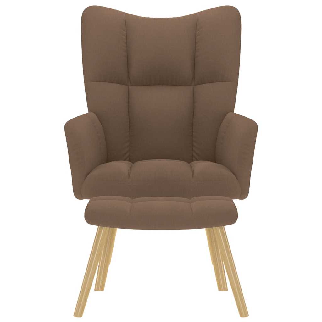 lænestol med fodskammel Stof brun