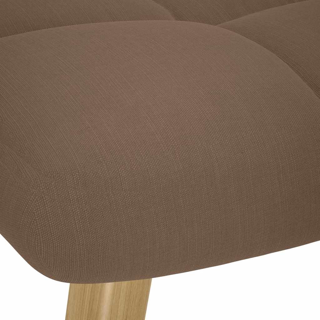 lænestol med fodskammel Stof brun