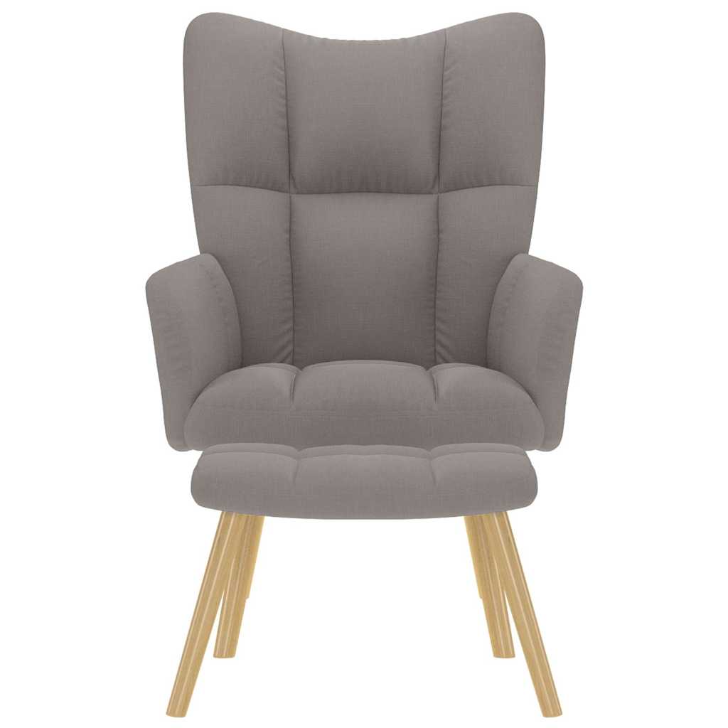 lænestol med fodskammel Stof Gråbrun