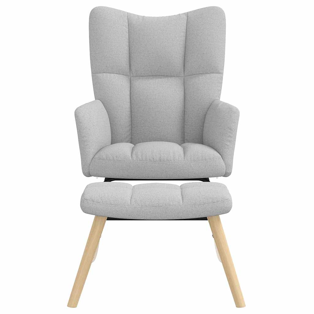 gyngestol med fodskammel stof skygrå