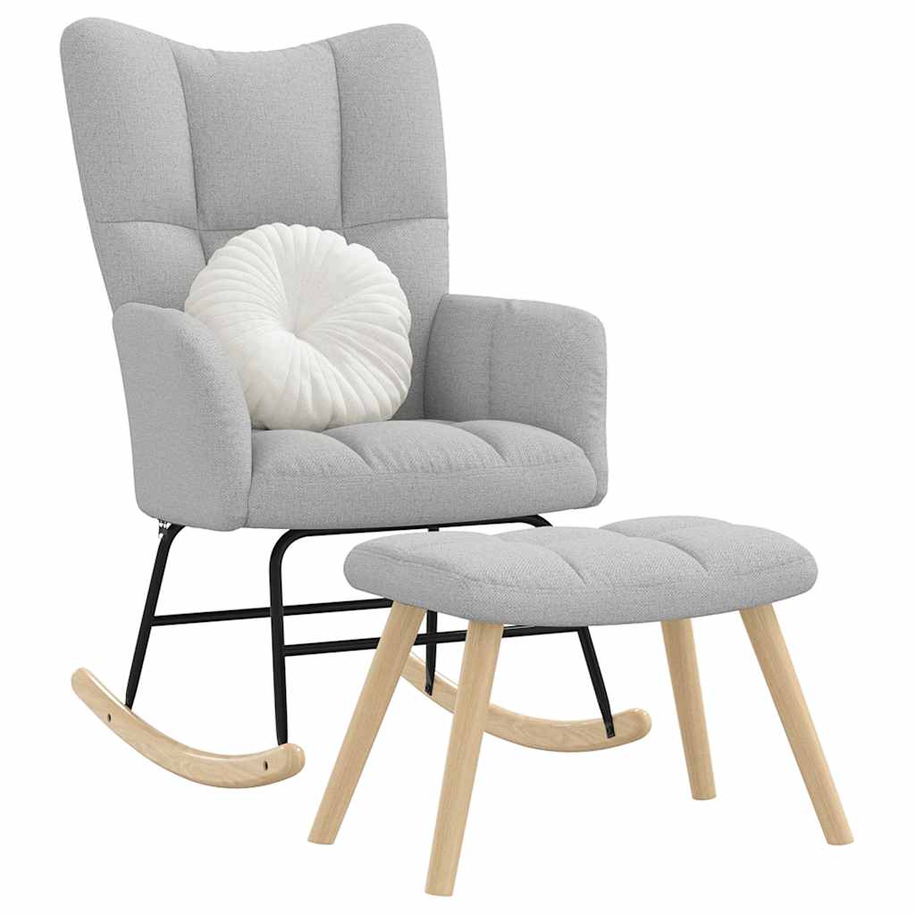 gyngestol med fodskammel stof skygrå