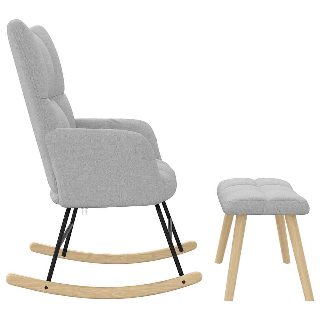 gyngestol med fodskammel stof skygrå