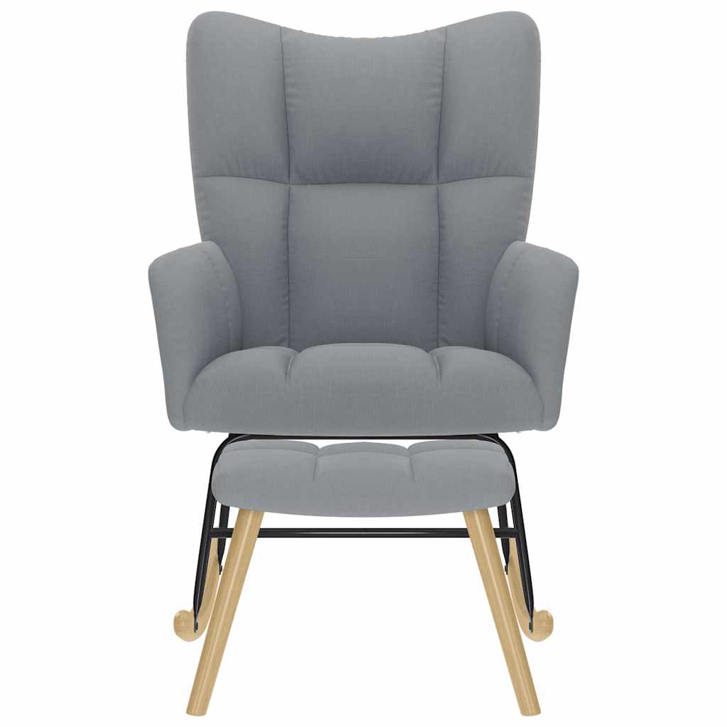 gyngestol med fodskammel stof lysegrå