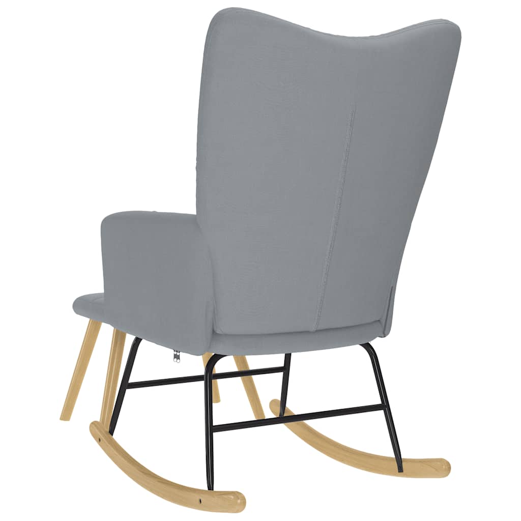 gyngestol med fodskammel stof lysegrå
