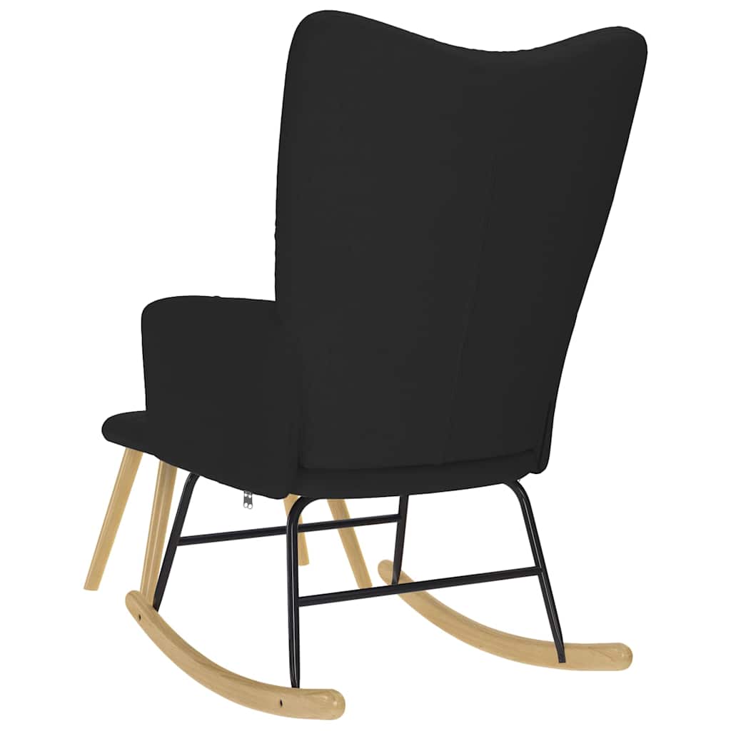 gyngestol med fodskammel stof sort