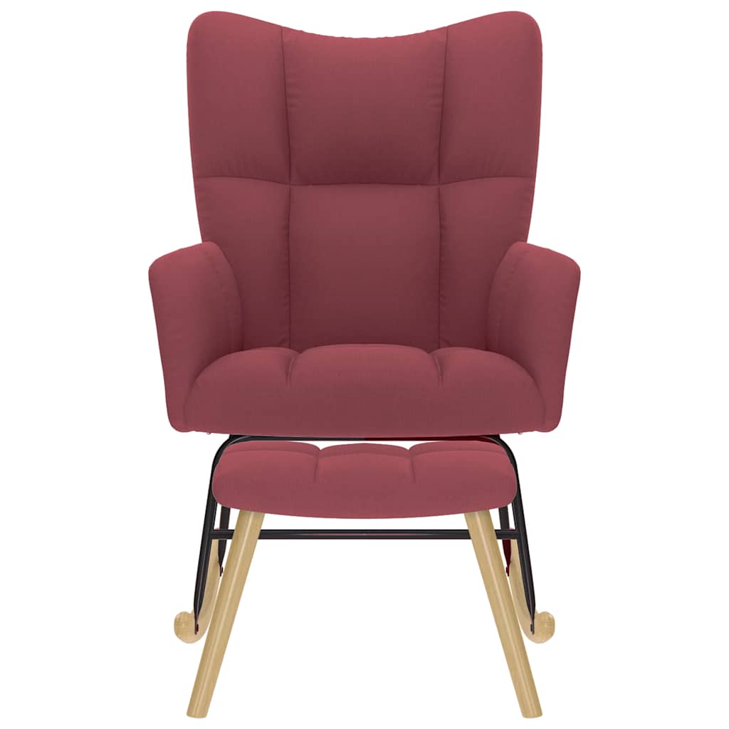 gyngestol med fodskammel Stof vinrød