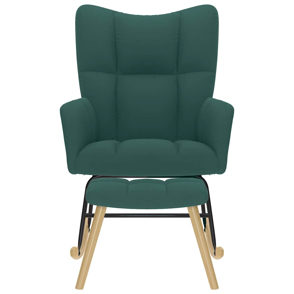 gyngestol med fodskammel stof Mørkegrøn