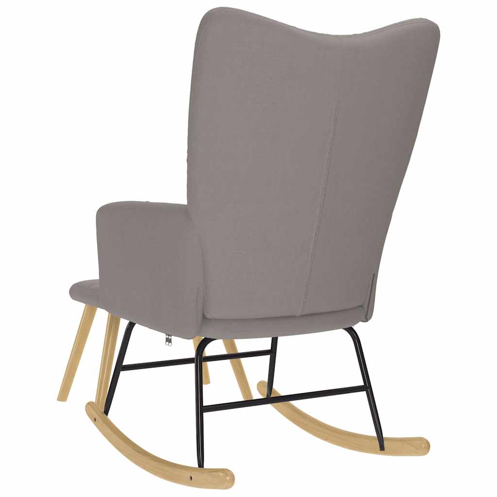 gyngestol med fodskammel Stof Gråbrun