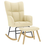 gyngestol med fodskammel stof Cremefarvet