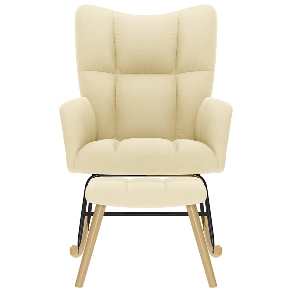 gyngestol med fodskammel stof Cremefarvet