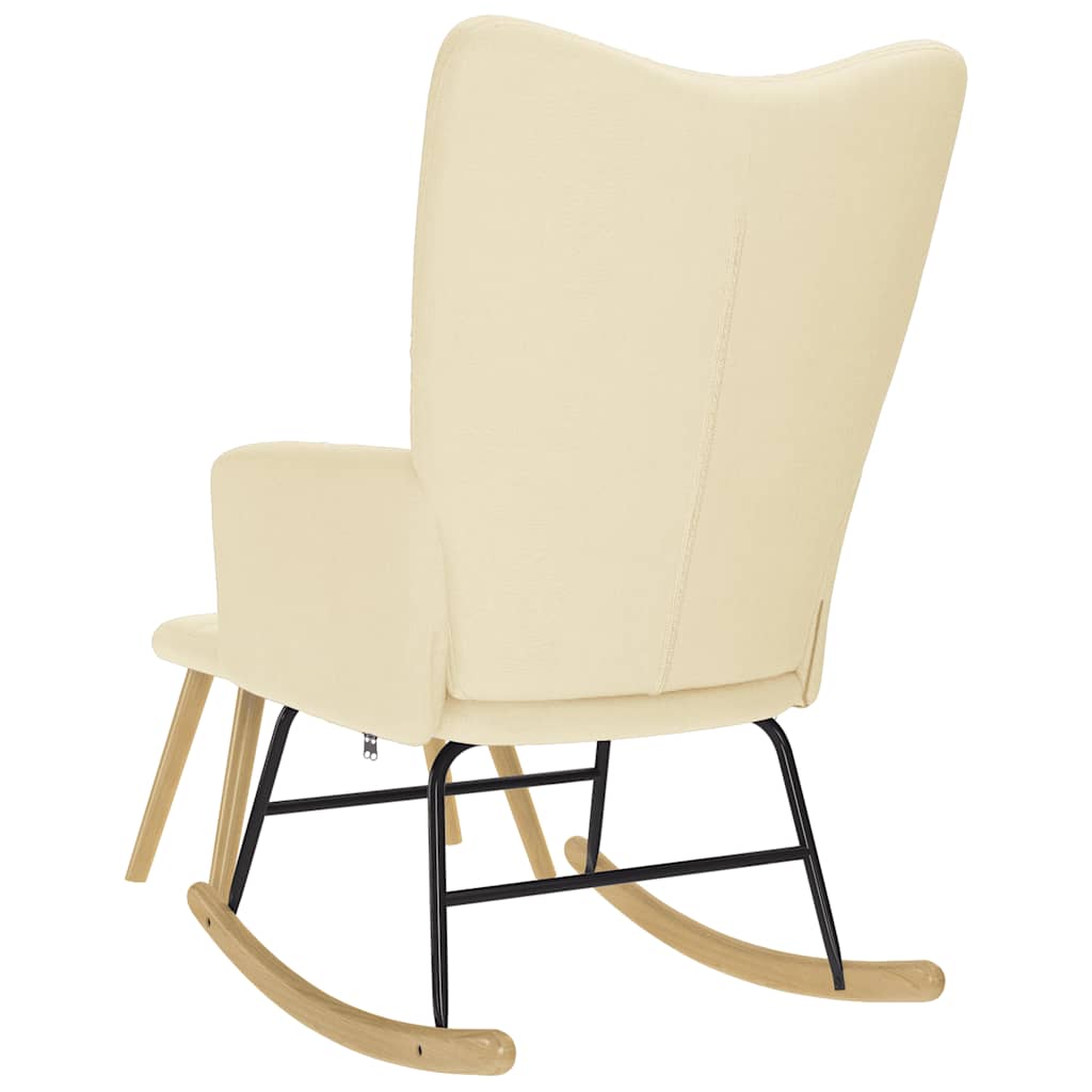 gyngestol med fodskammel stof Cremefarvet