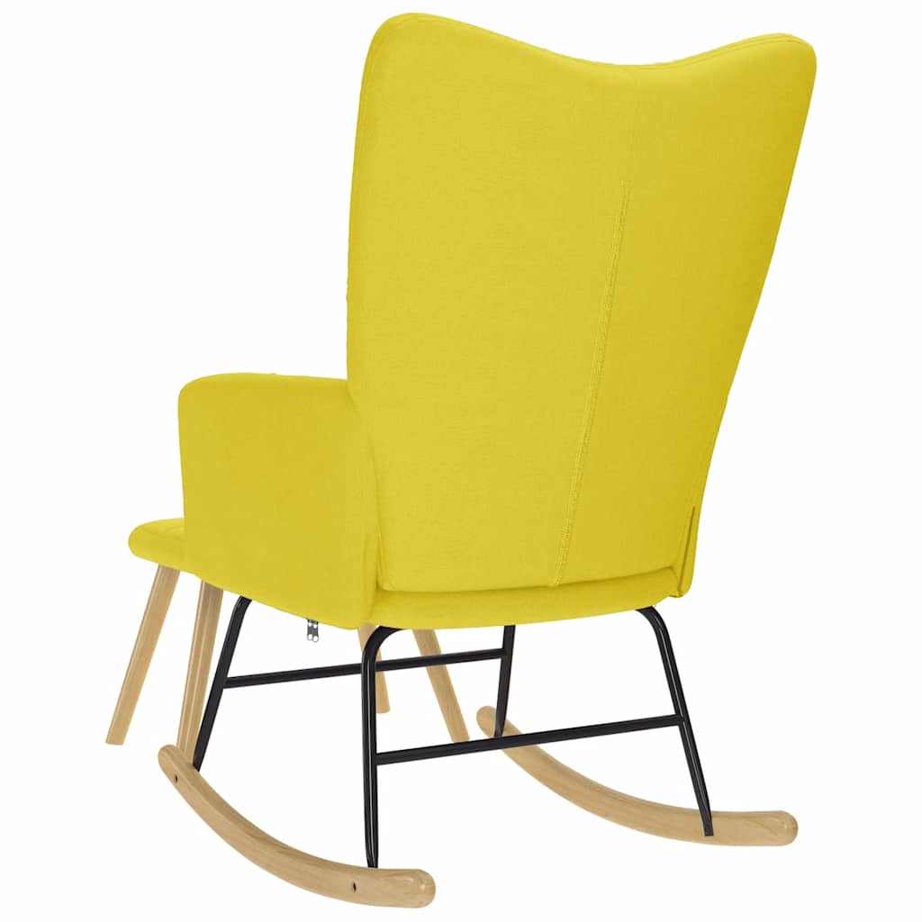 gyngestol med fodskammel stof lysegul