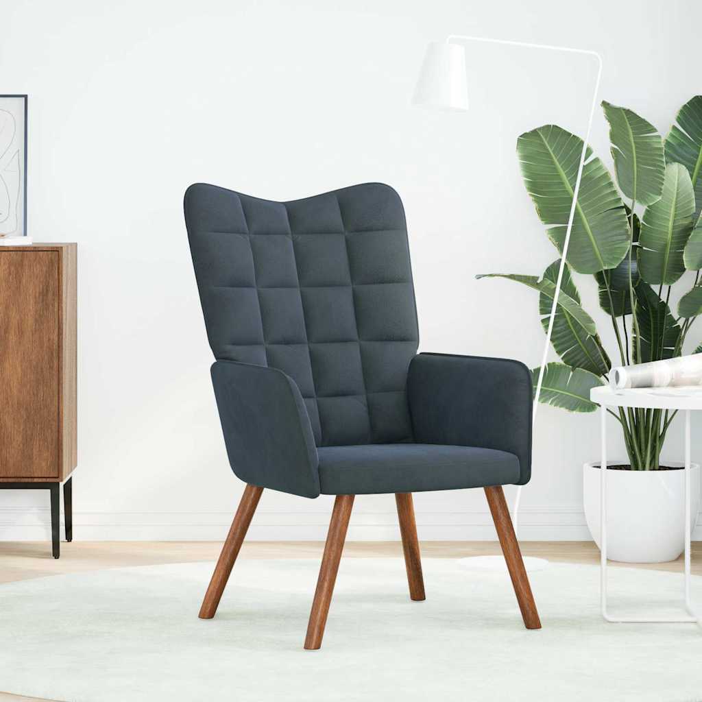 lænestol fløjl mørkegrå