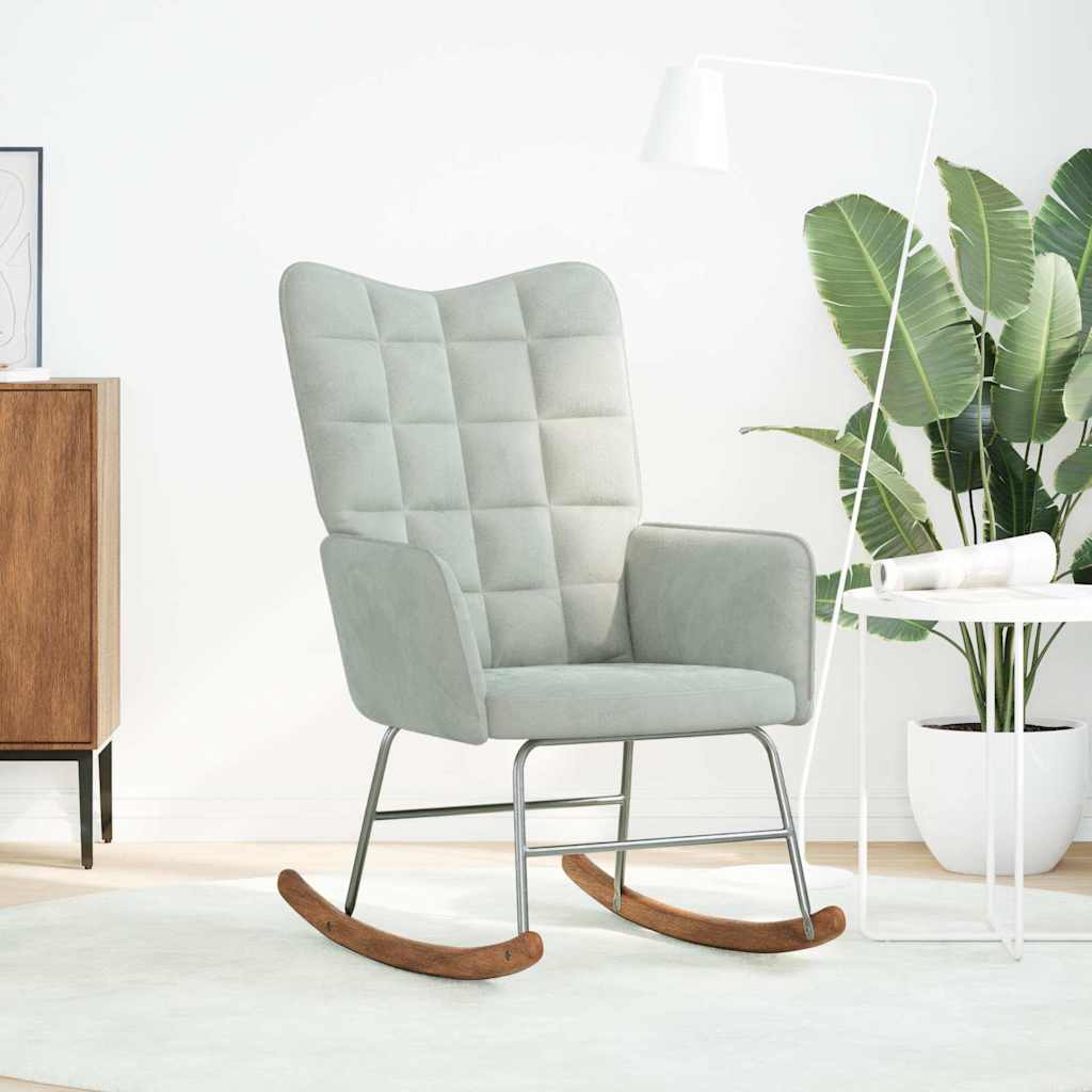 gyngestol fløjl lysegrå