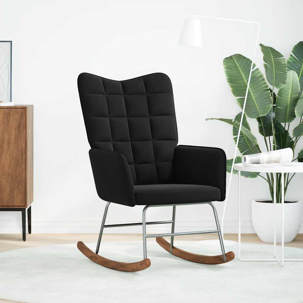 gyngestol fløjl sort