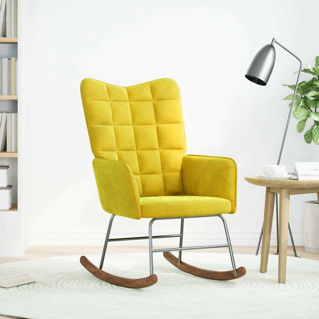 gyngestol fløjl gul