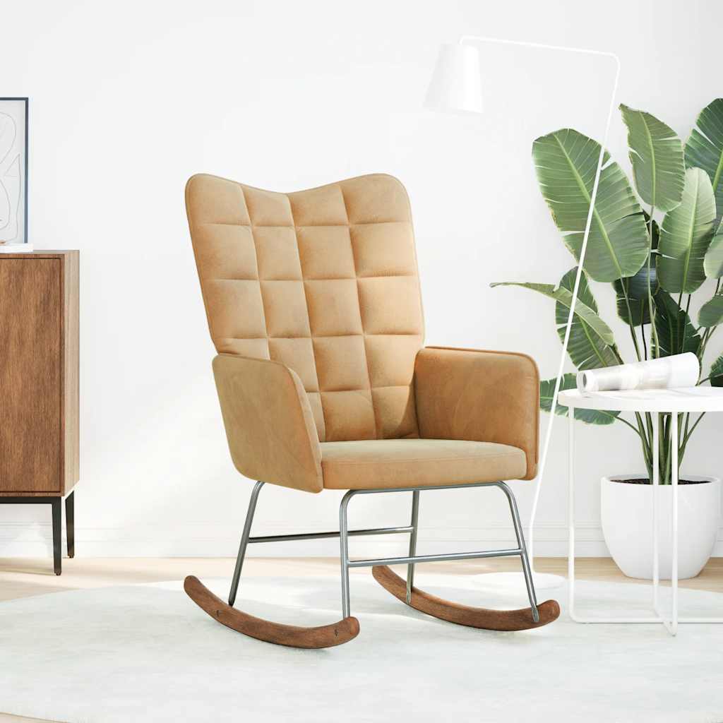 gyngestol fløjl brun