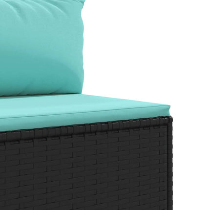 loungesæt til haven 7 dele med hynder polyrattan sort