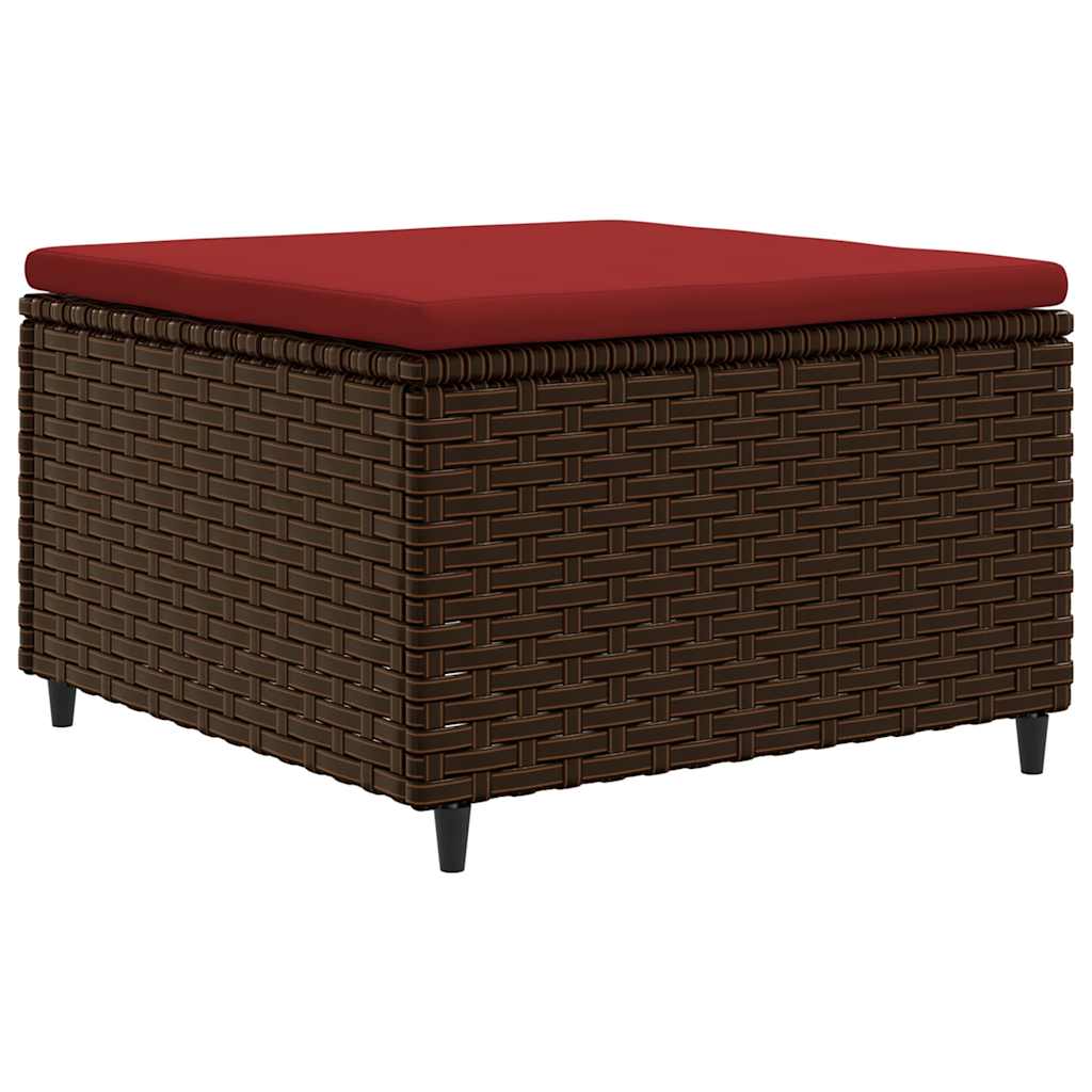 loungesæt til haven 4 dele med hynder polyrattan brun