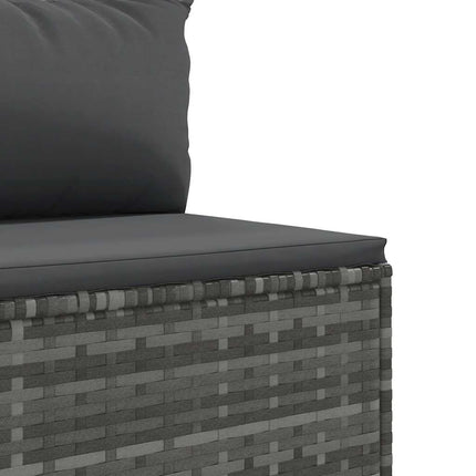 loungesæt til haven 6 dele med hynder polyrattan grå