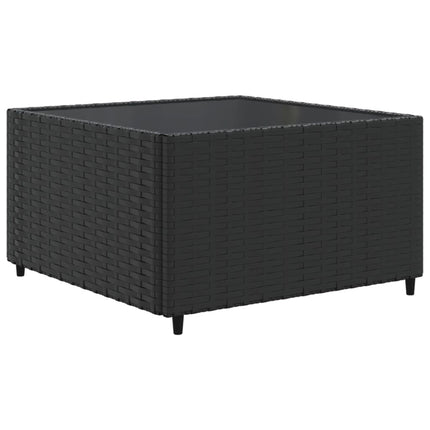 loungesæt til haven 5 dele med hynder polyrattan sort