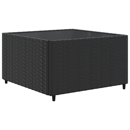 loungesæt til haven 6 dele med hynder polyrattan sort