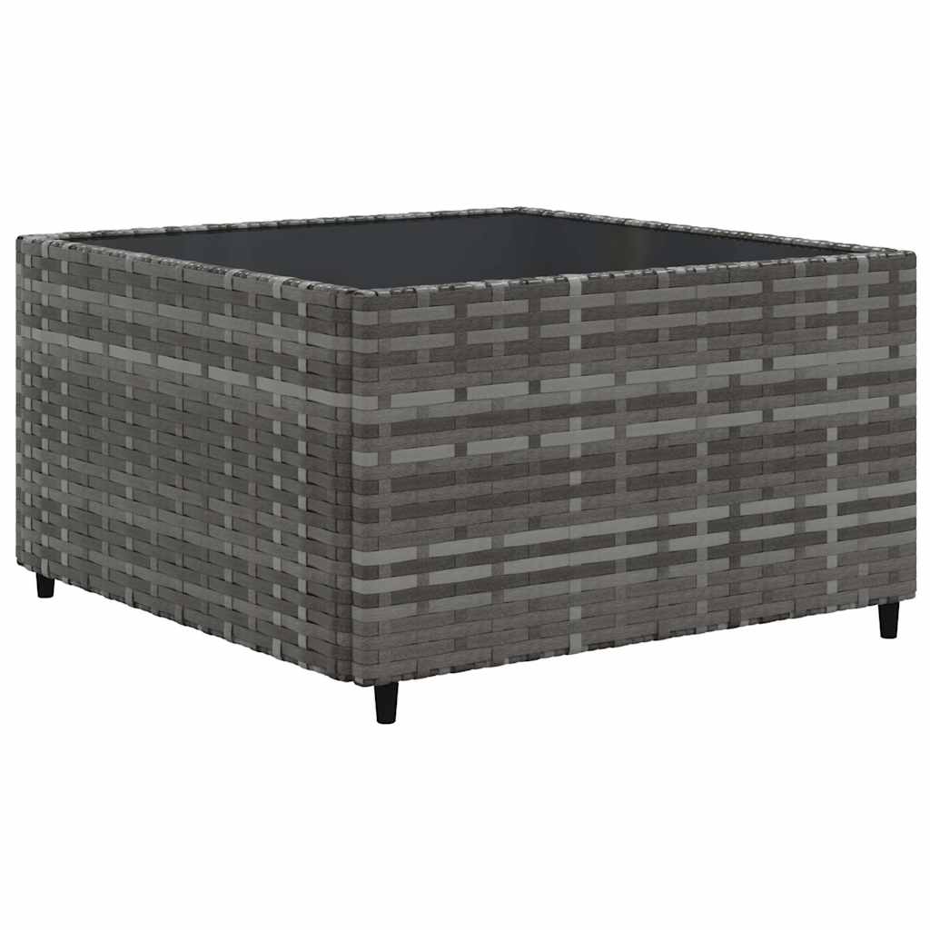 loungesæt til haven 6 dele med hynder polyrattan grå