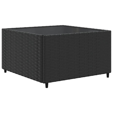 loungesæt til haven 7 dele med hynder polyrattan sort
