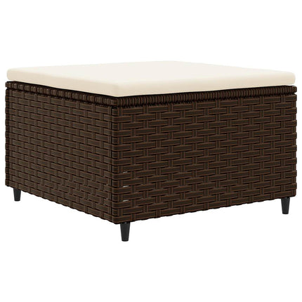 loungesæt til haven 6 dele med hynder polyrattan brun